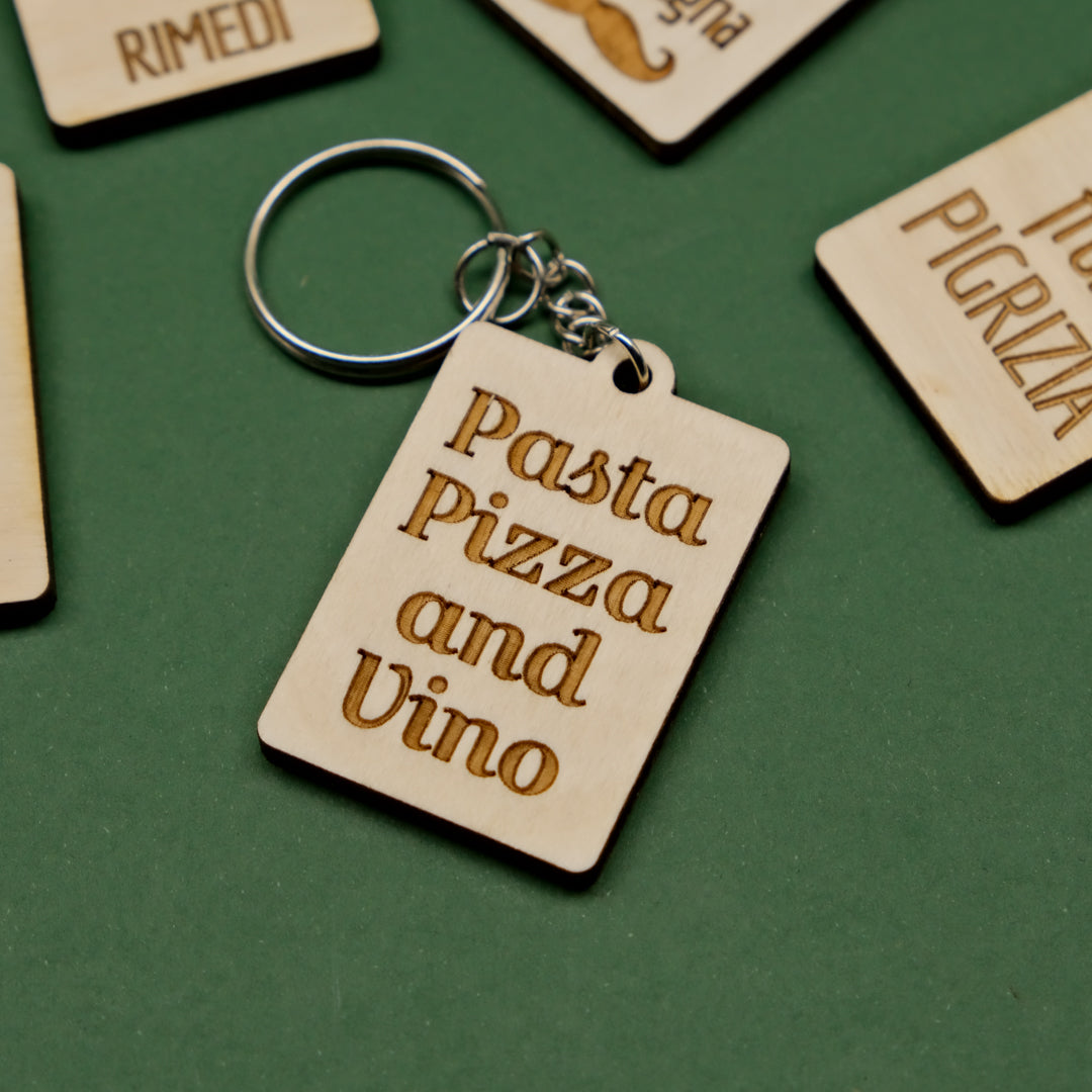 Portachiavi con frasi in legno