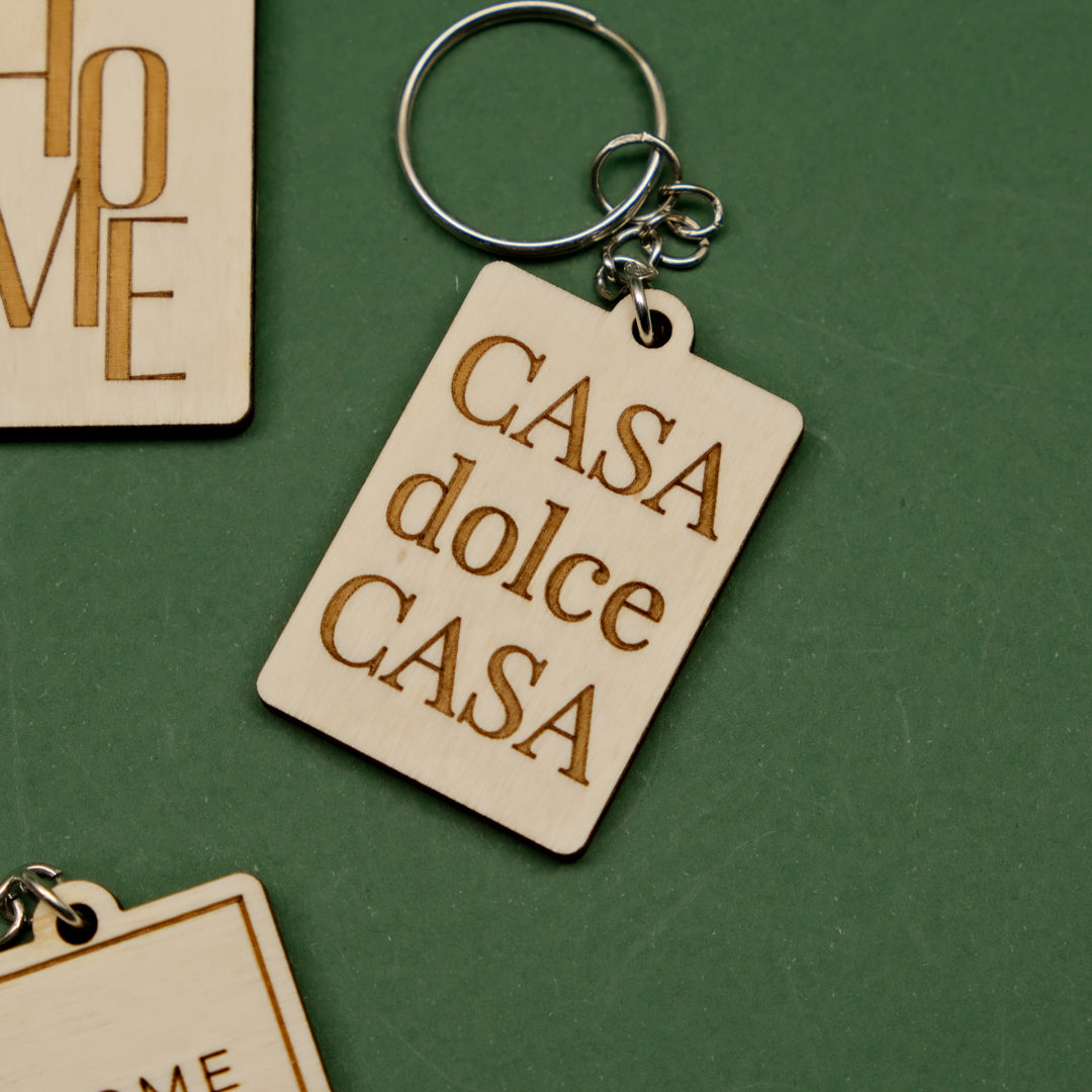 Portachiavi con frasi in legno