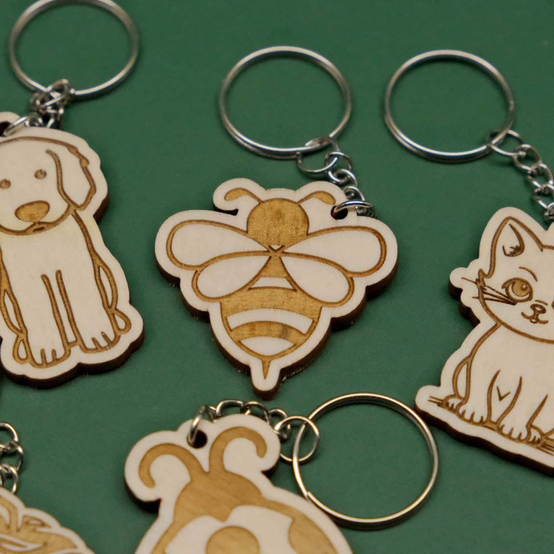 Portachiavi animali in legno