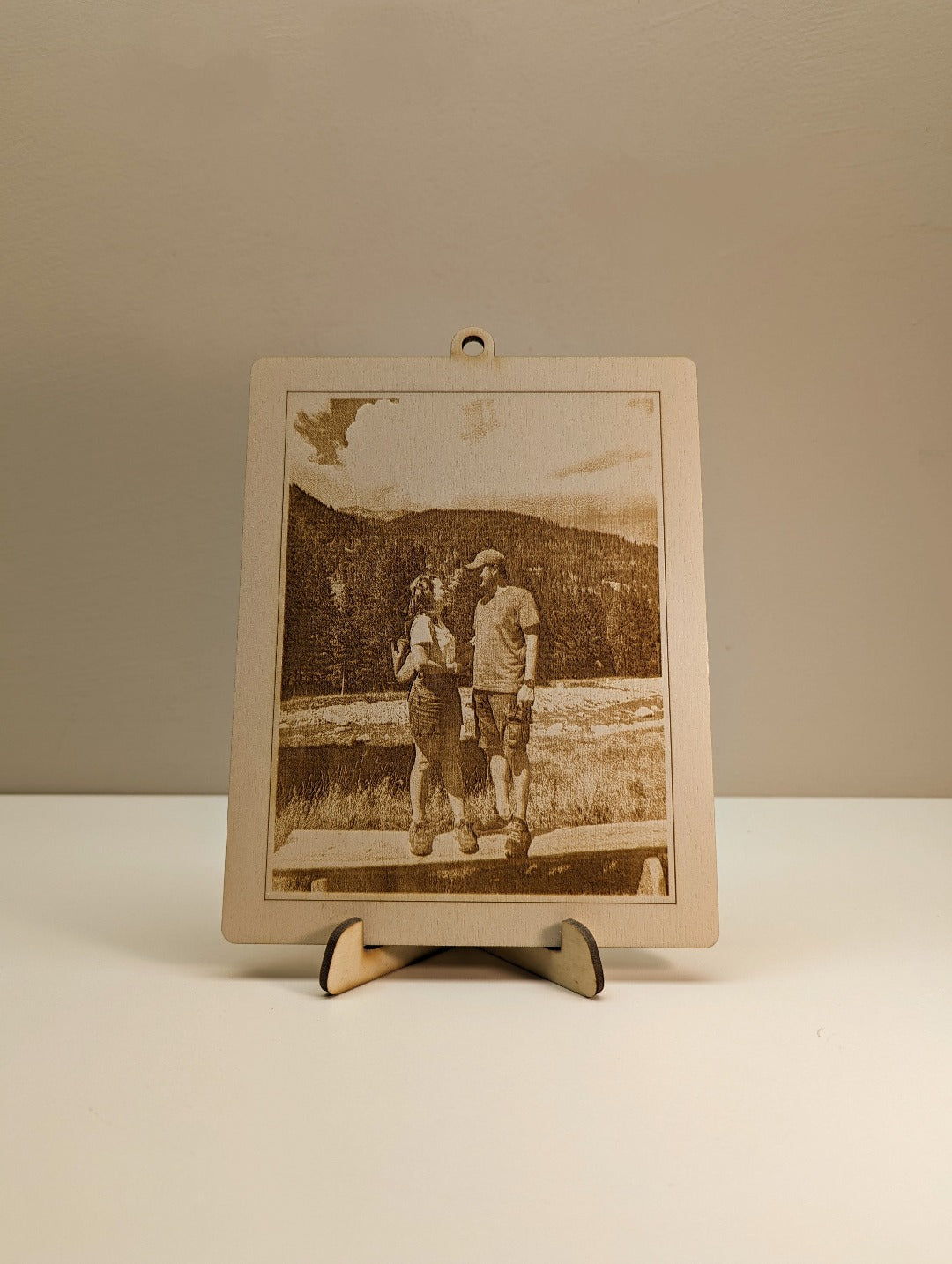 Quadretto in legno con foto incisa