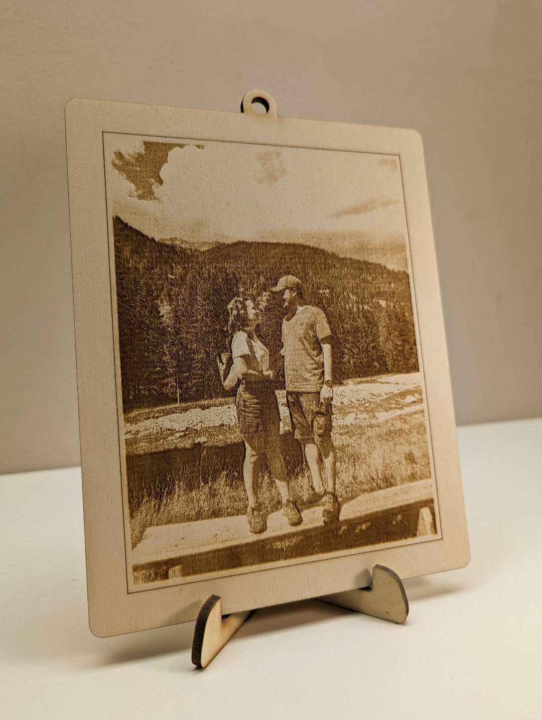 Quadretto in legno con foto incisa