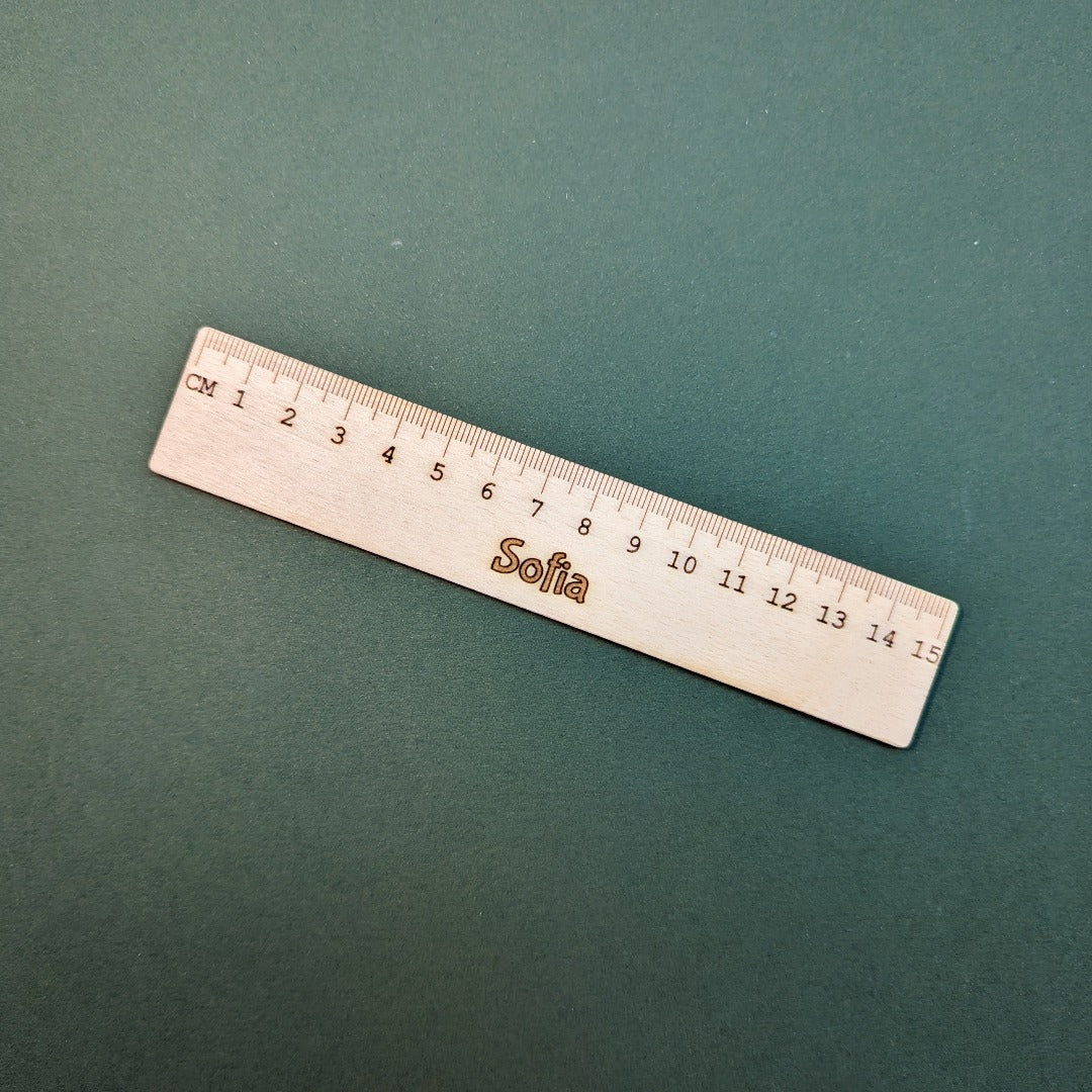 Righello da 15cm in legno personalizzabile