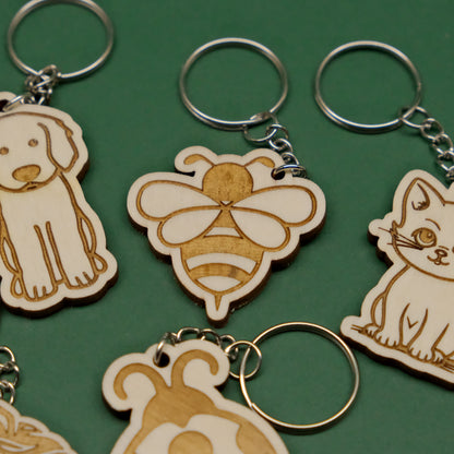 Portachiavi animali in legno