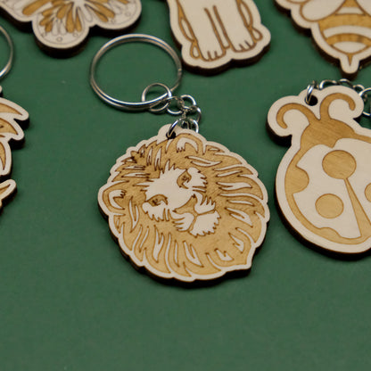 Portachiavi animali in legno